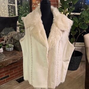 Luxurious Cream Faux Fur Vest